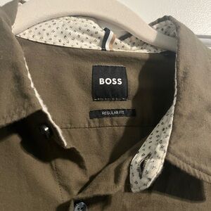 Boss Olive Green Button Down Shirt